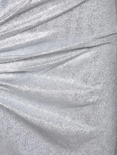 Rabanne Asymmetric Ruched Stretch-lurex Dress In Gray