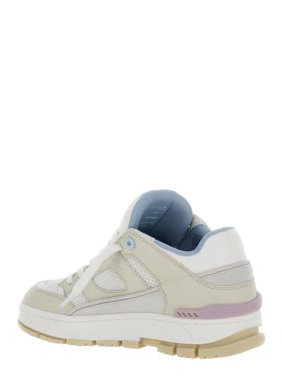 Axel Arigato 'area Lo' White And Multicolor Sneakers With Logo Detail In Leather Blend Woman