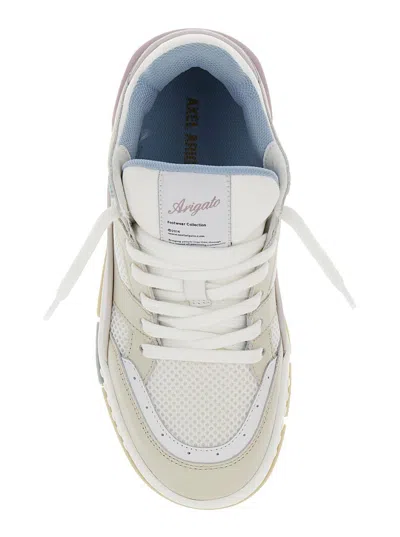 Axel Arigato 'area Lo' White And Multicolor Sneakers With Logo Detail In Leather Blend Woman