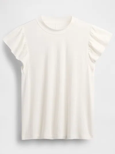 Gap Linen-blend Flutter-sleeve T-shirt