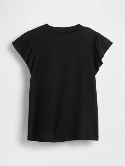 Gap Linen-blend Flutter-sleeve T-shirt