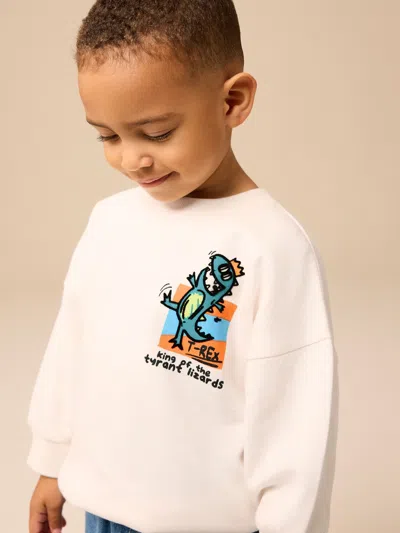 Gap Next Toddler Dino Graphic Sweatshirt In White
