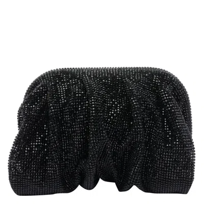Benedetta Bruzziches Rhinestone And Satin Venus La Petite James Bond Pochette In Black