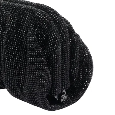 Benedetta Bruzziches Rhinestone And Satin Venus La Petite James Bond Pochette In Black