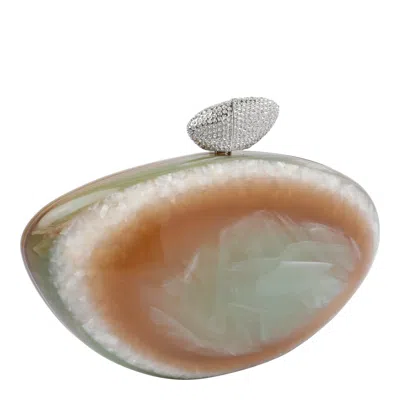 Benedetta Bruzziches Womens Armonia Organic-shape Acrylic Clutch Bag Alma In Green