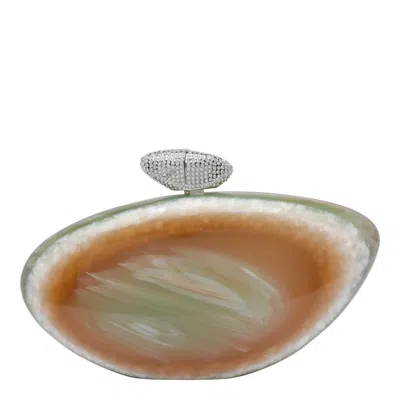 Benedetta Bruzziches Womens Armonia Organic-shape Acrylic Clutch Bag Alma In Green