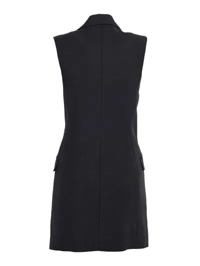 Elisabetta Franchi Linen Blend Mini Dress In Black