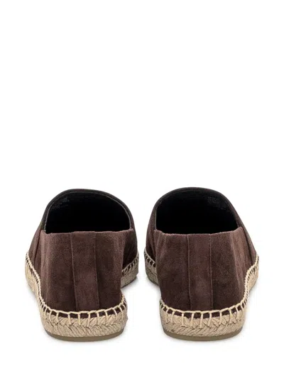 Tory Burch Round Toe Suede Espadrilles With Espadrille Sole In Brown