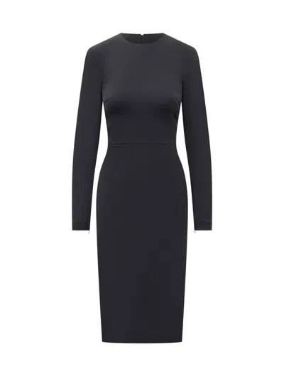 Victoria Beckham Fitted Long Sleeve T-shirt Dress In Black