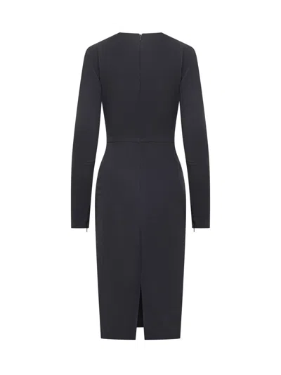 Victoria Beckham Fitted Long Sleeve T-shirt Dress In Black