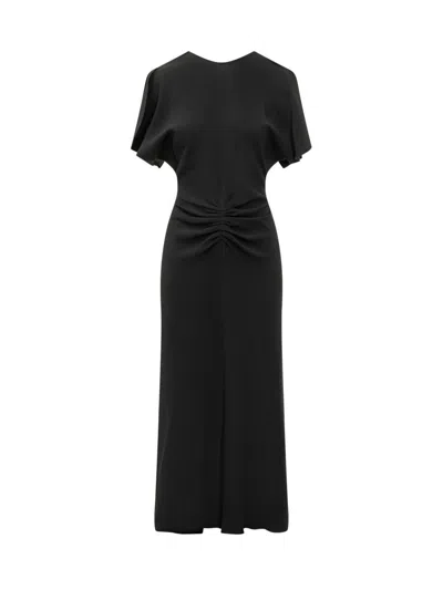Victoria Beckham Gathered Waist Viscose Dress