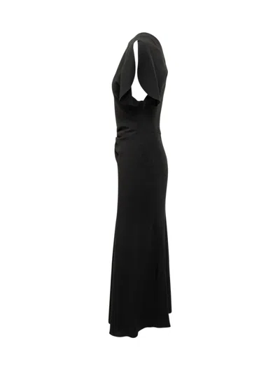 Victoria Beckham Gathered Waist Viscose Dress