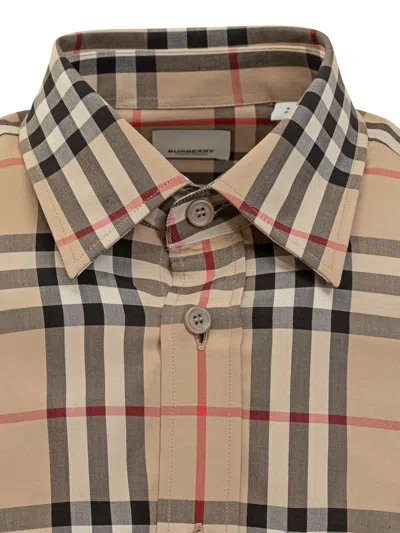 Burberry Classic Check Wool Flannel Shirt For Men In Multi