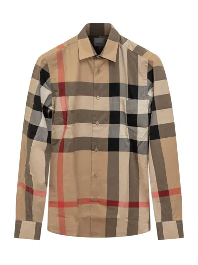 Burberry Summerton Shirt In Blue