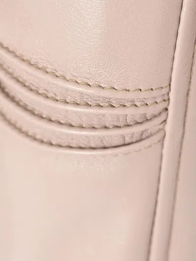 Elisabetta Franchi Leather Jacket With Stitched Profiles In Pink