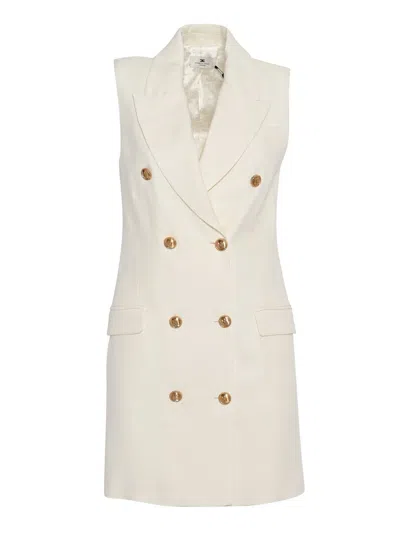 Elisabetta Franchi Midi Dress In White