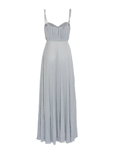 Elisabetta Franchi Maxi Dress With Sweetheart Neckline In Blue