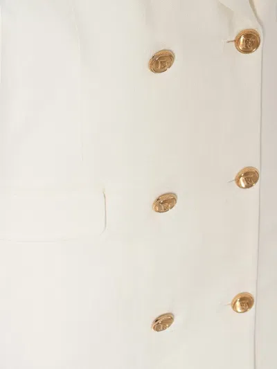 Elisabetta Franchi Midi Dress In White