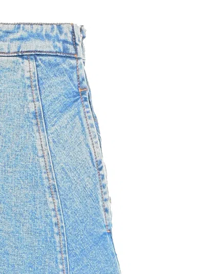 Fabiana Filippi Blue Denim Flared Midi Skirt In Blue