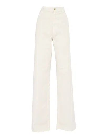 Fay 5 Pockets Flared Pants In White