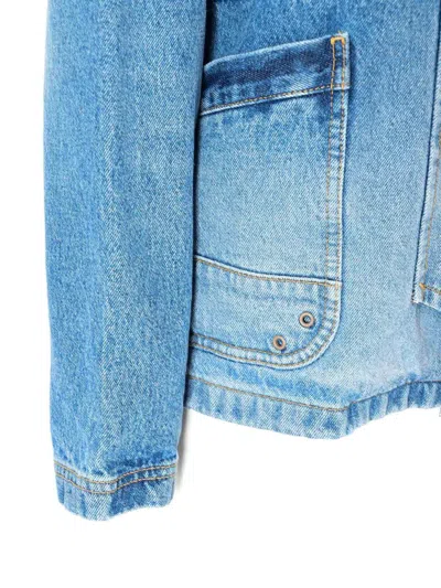 Fay Light Wash Denim Jacket With Vintage Appeal In Blue