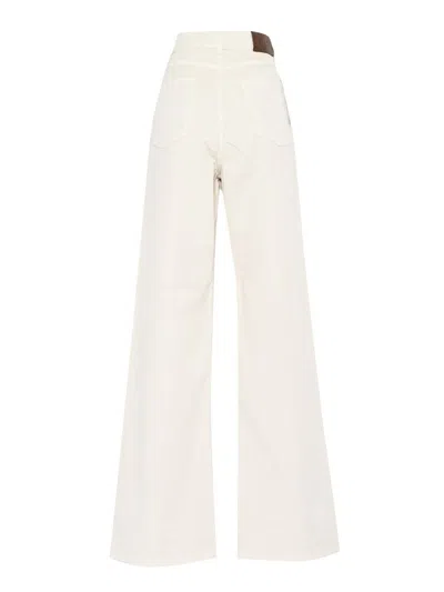 Fay 5 Pockets Flared Pants In White
