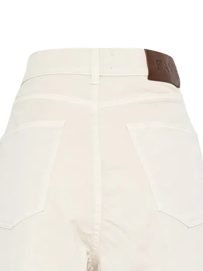 Fay 5 Pockets Flared Pants In White