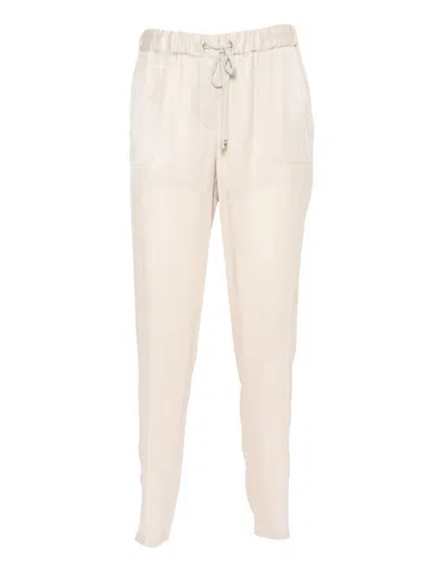Lorena Antoniazzi Relaxed-fit Pants With Soft Sheen In White