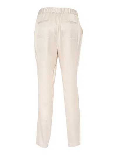 Lorena Antoniazzi Relaxed-fit Pants With Soft Sheen In White