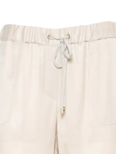 Lorena Antoniazzi Relaxed-fit Pants With Soft Sheen In White