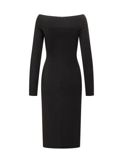 Stella Mccartney Fitted Off-the-shoulder Midi Dress In Black