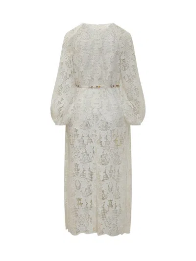 Zimmermann Womens Ivory Coco Lace Woven Midi Dress In White
