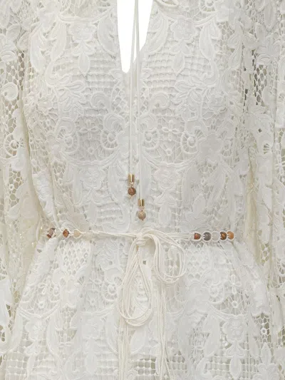 Zimmermann Womens Ivory Coco Lace Woven Midi Dress In White