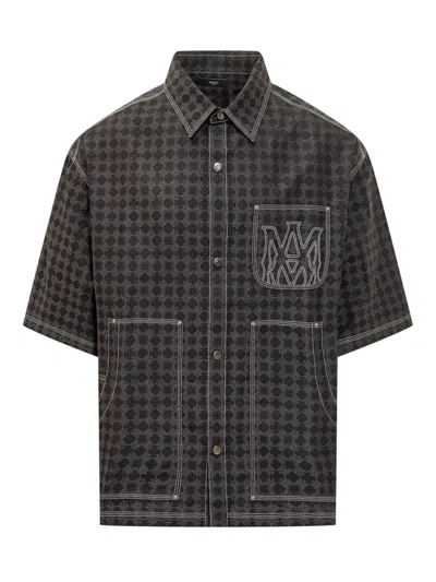Amiri Men's Ma Quad Work Shirt In Gray