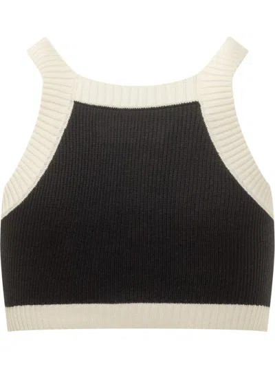 Amiri Cropped Tank Top Embroidered Logo In Black