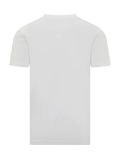 Dolce & Gabbana White Crewneck T-shirt With Logo Lettering Print On The Front In White