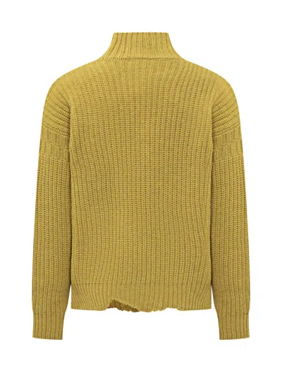 Marni Mustard Virgin Wool Turtleneck Sweater In Yellow
