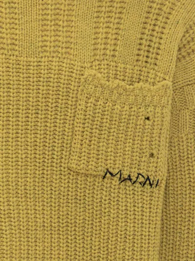 Marni Mustard Virgin Wool Turtleneck Sweater In Yellow
