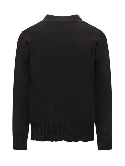 Marni Logo Embroidery Cardigan Sweaters And Cardigans Black In Black