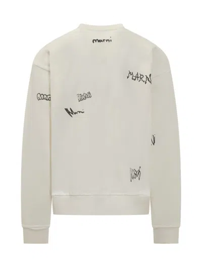 Marni Long Sleeve Crewneck Sweatshirt In Gray