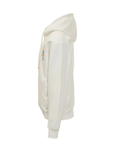 Casablanca Cotton Sweatshirt With Front Pocket And Hood In White