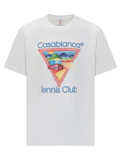 Casablanca Cotton Crew Neck T-shirt With Graphic Print