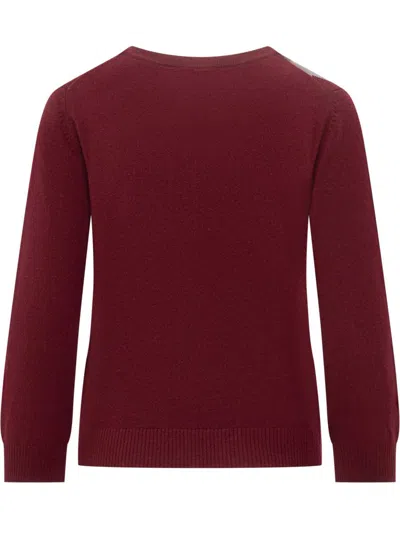 Ganni Womens Tawny Port Rhombus-print Round-neck Wool And Cashmere Cardigan Xl