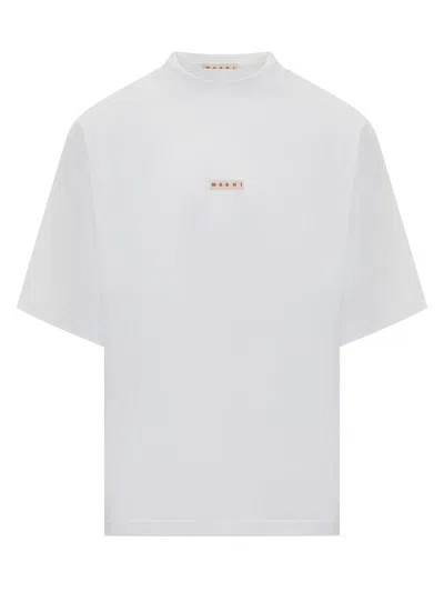 Marni Mini Logo T-shirt In White