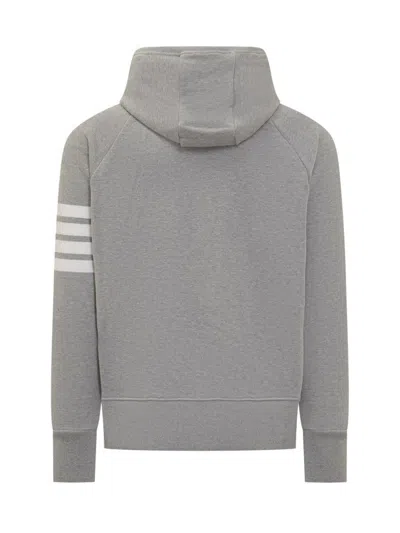 Thom Browne 4-bar Zip-up Hoodie In Gray