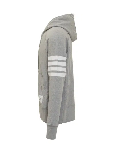 Thom Browne 4-bar Zip-up Hoodie In Gray