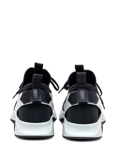 Tom Ford Jago Logo-patch Shell And Mesh Low-top Trainers In Black