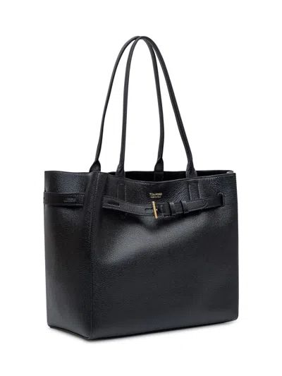 Tom Ford Black Audrey Medium Leather Tote Bag