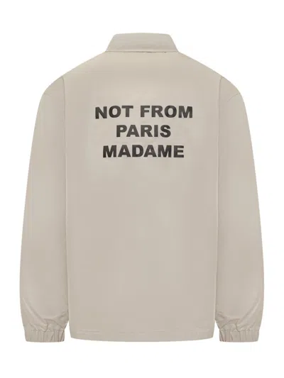 Drôle De Monsieur Beige Slogan Jacket In Neutral
