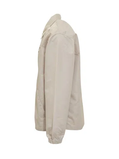 Drôle De Monsieur Beige Slogan Jacket In Neutral
